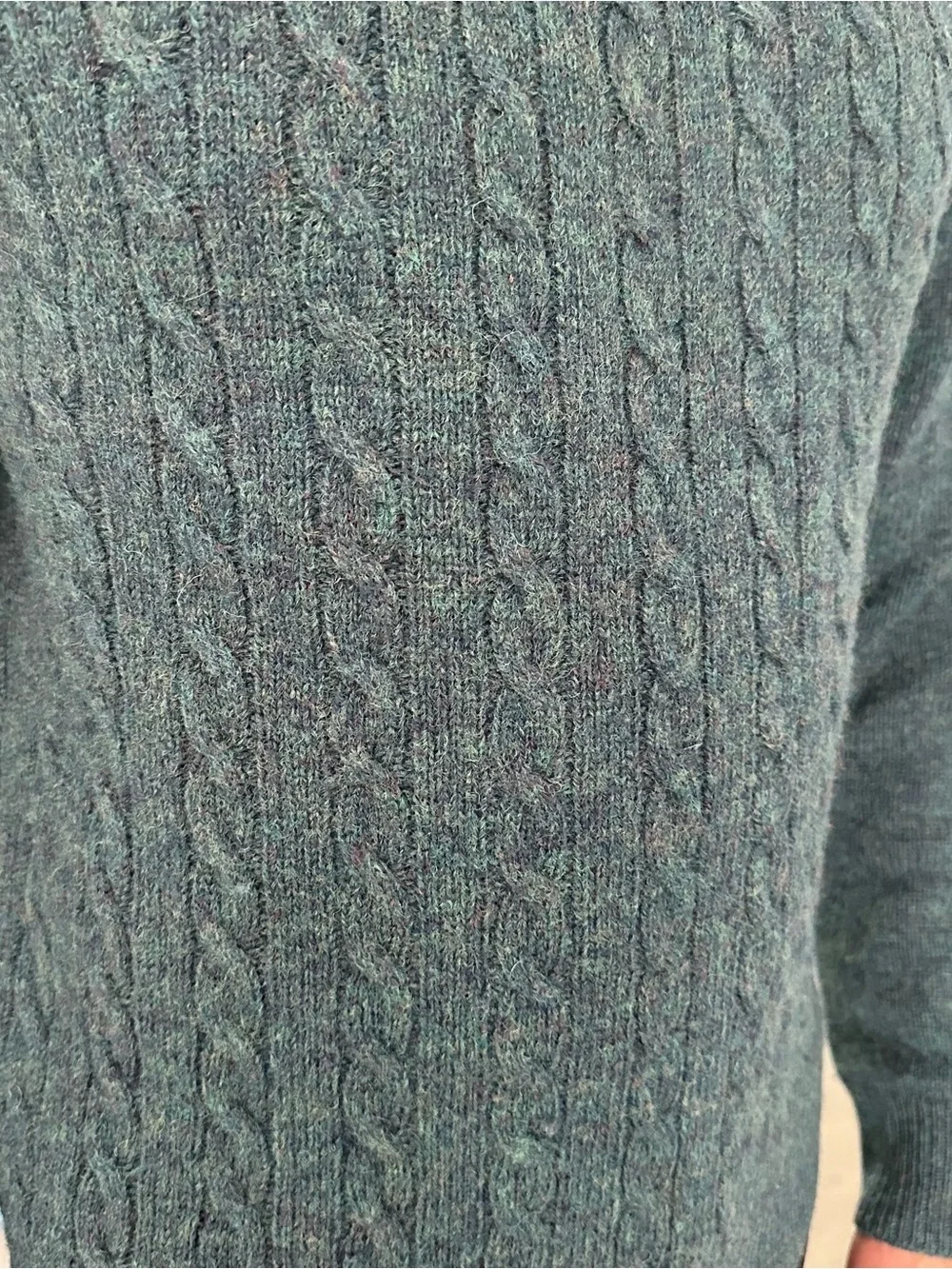 J. Crew Men's Cable Crewneck Sweater - Green